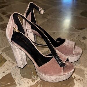 Elegant Velvet Platform Heels